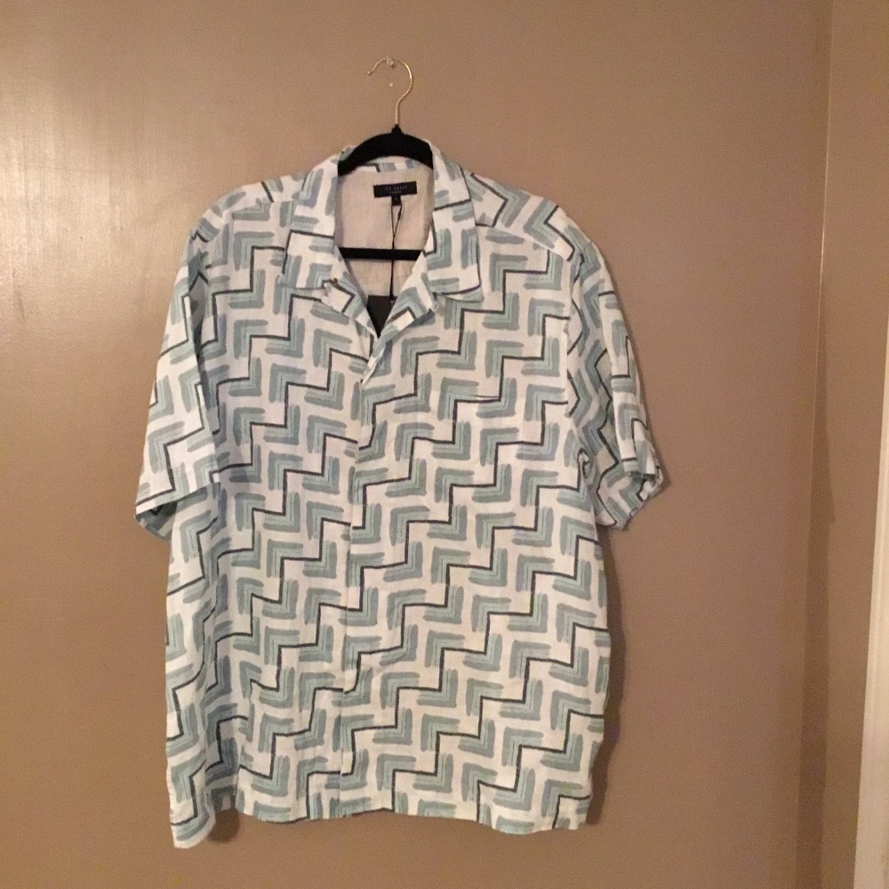 New Men Ted Baker linen shirt size 7 business casual